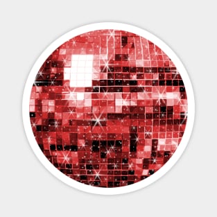 Twinkle Red Disco Ball Pattern Magnet